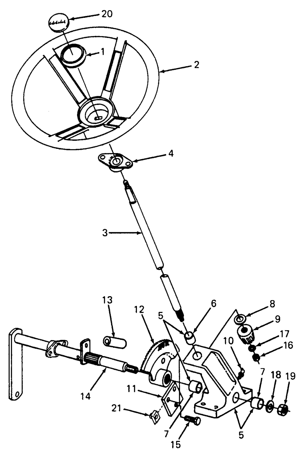 Steering Diagram and Parts List for 1105 0350039U-135292100-135292399-136292100 Cub Cadet Lawn Tractor
